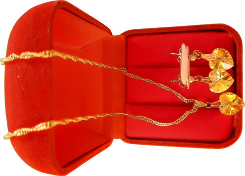 Corrente + Brinco 18k Banhado A Ouro Na Promoção Do Mês