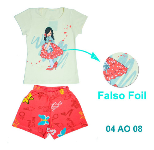 Imagem 4 de 7 de Kit 4 Conjunto Infantil Menina Premium 10/12/14 Anos