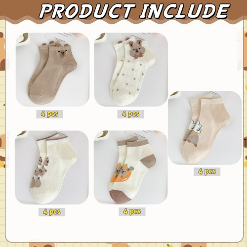 Capybara Calcetines Cortos Confort Mujer 20 Pares