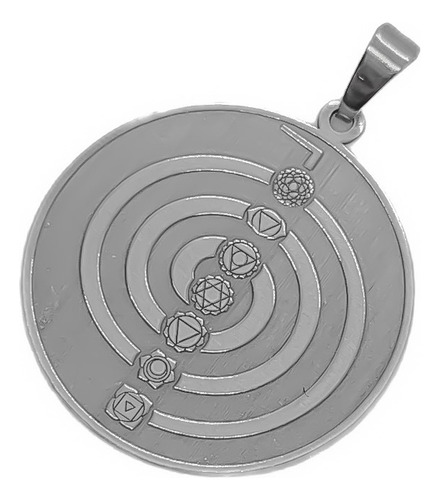 Dije Chokurei Reiki 7 Chacras Acero Gris