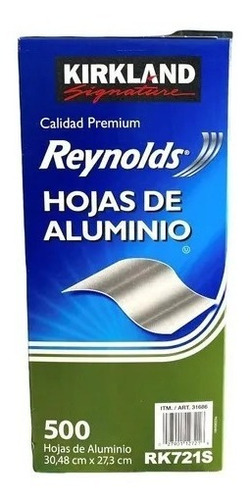 Imagen 3 de 5 de Papel Aluminio 500 Hojas Kirkland Grueso Resistente 30x37cm