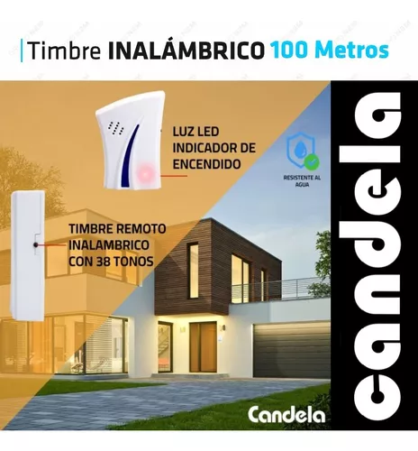 Timbre Inalambrico Para Casa Hasta 100 Mts Pila Incluida