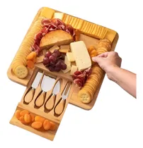 Comprar Tabla Para Quesos Y Carnes Frías De Madera De Bambú Con Cuch