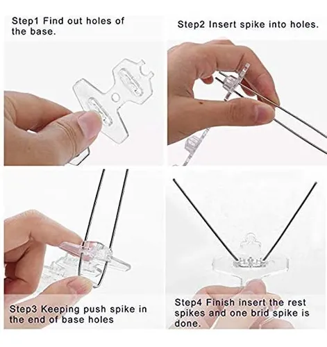 Pinchos Para Pájaros, Acero Inoxidable Flexible Con Base De