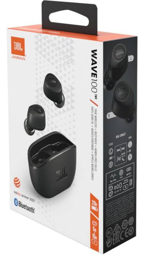 Auriculares Jbl Wave 100tws 15hrs Color Negro