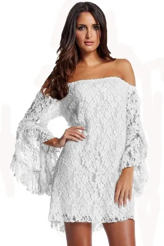 Vestido branco curto hotsell de renda soltinho