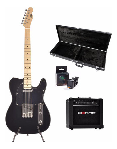 Guitarra Land Telecaster Preta L-t1 + Cubo G30 + Acessórios