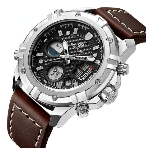 Reloj De Cuero Digital Analógico Goldenhour Quartz