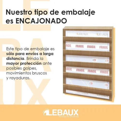 Puerta Doble Modena 180x200 Vidrio Entero 4mm Lebaux
