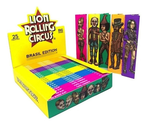Caixa De Seda Lion Rolling Circus King Size 25 Livretos