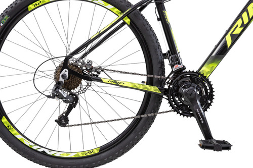 Bicicleta Aro 29 Alumínio 24v Rino Start Mtb Disco Suspensão Cor Preto/amarelo Tamanho Do Quadro 19