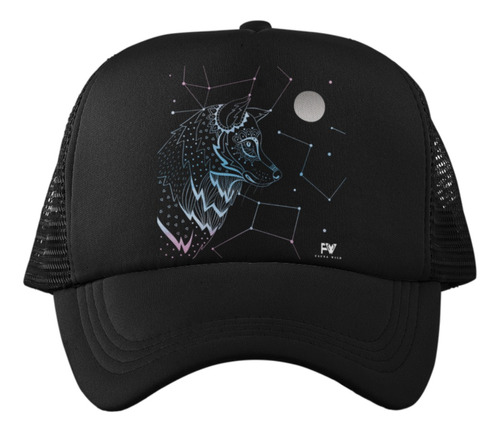 Gorra Con Rejilla Lobo Constelación/gorra Estampada/gorras