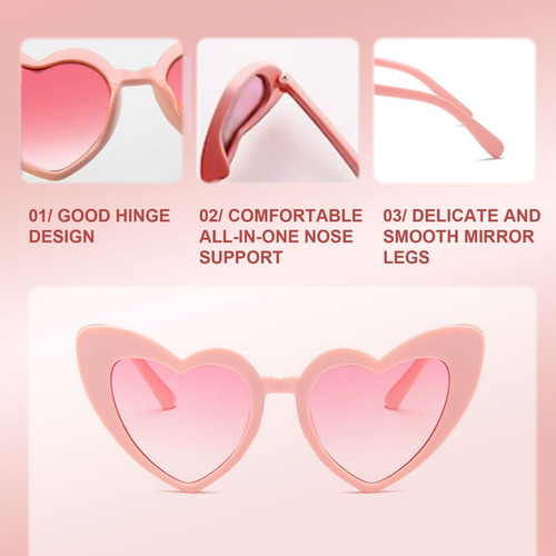 Paquete De 4 Gafas De Sol En Forma De Corazón, Gafas De