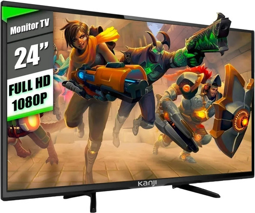 Imagen 1 de 7 de Monitor Tv Led 24 Kanji Full Hd 1080p Tda Hdmi Ultra Bass
