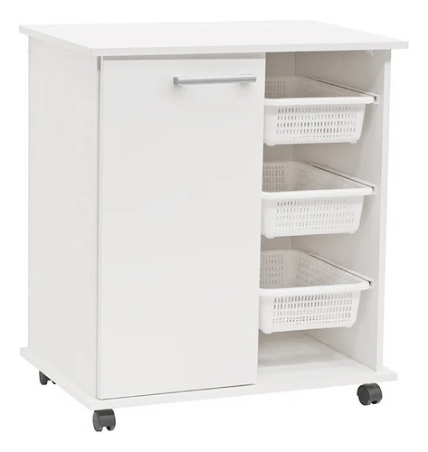 Mueble Base Microondas Verdulero 68x45cms 3 Canastos/dechaus Blanco