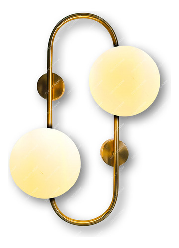 Aplique Pared Led Retro Diseño Vintage 2 Esferas Dorado G9