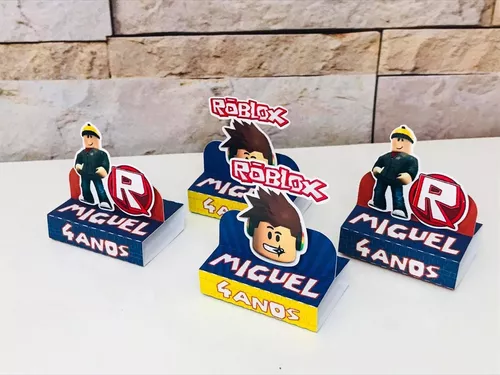 Topo De Bolo Personalizado Roblox + 10 Toppers