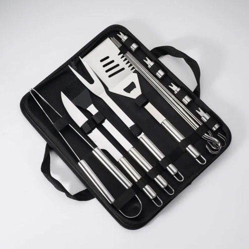 Jogo Para Churrasco 16 Peças Aço Inox Belfix Com Estojo