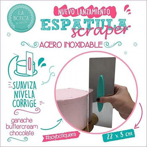 Espátula Scraper Repostería Acero Inoxidable Bordes Perfecto