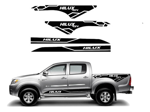 X4 Kit Sticker Adhesivo Lateral   Toyota Hilux  Gsracings