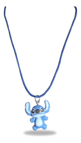 Colar Infantil Lilo Stitch Azul Ohana Disney Desenho