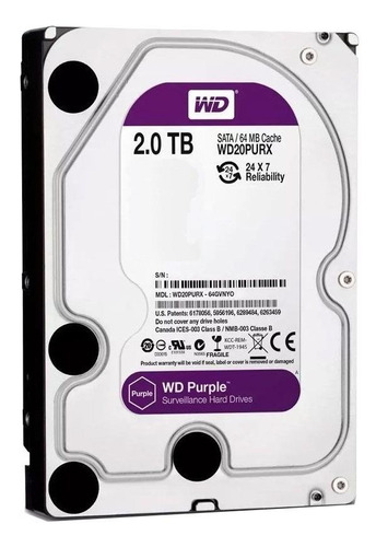 Disco Rígido Interno Western Digital Wd Purpura Wd20purx 2tb