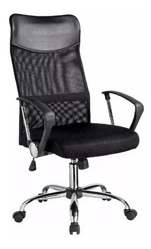 Sillon Ejecutivo Gerencial Oficina Con Respaldo Alto Tela Mesh Negro