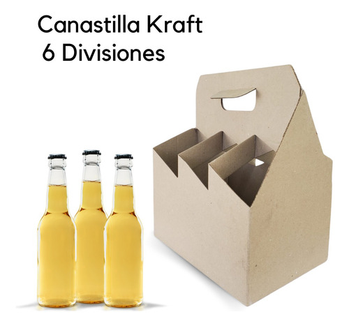 30 Canastillas C/ Division Kraft Para Transportar Bebidas