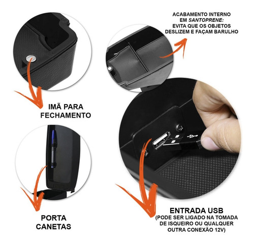 Apoio De Braço Ford Fiesta 2003 2004 Encaixe Porta Copos