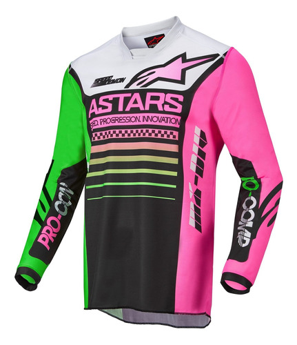 Jersey Para Motocross Youth Racer Compass Ngo/vde/ros Fluo