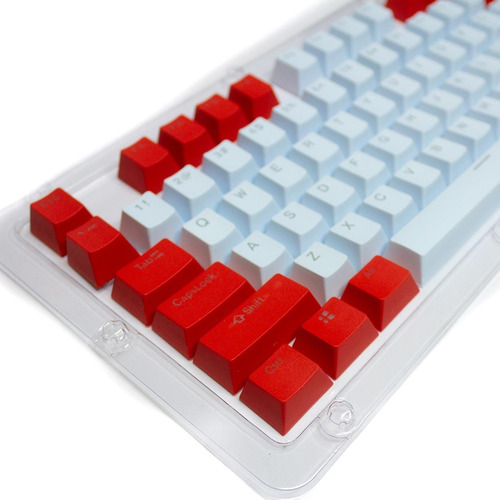 Keycaps Set Color Rojo + Celeste Pastel