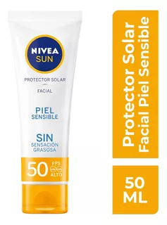 Protector Solar Facial Nivea Sun Piel Sensible 50 Fps 50 Ml