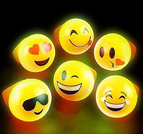 Anillos Emoji Emoticon Led X 20 Unidades