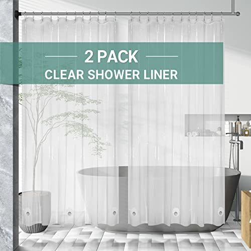 Amazerbath 2 Pack Clear Shower Curtain Liners, 72 X Svj7d