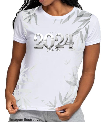 5 Camisetas Reveillon 2024 100% Poliéster Fim De Ano Atacado