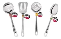 Comprar Aço Inox Cozinha 4 Peças Espatula, Colher Concha Escumadeira