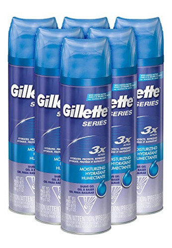 Gel De Afeitado Hidratante Gillette Series 3x  , 6 Unidades
