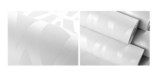 Imagen 4 de 4 de Papel Tapiz Blanco Geometrico Sala Comedor Recamara 3d