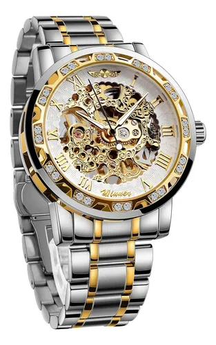 Winner Reloj Winner Reloj Retro Mecánico Esqueleto Manual Con Diamante... | Cuotas ...