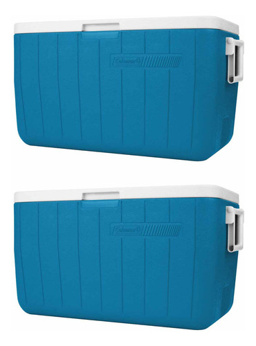 Hielera 48 Qt Azul Con Asas Tapa Enfriador 2 Piezas Coleman Azul