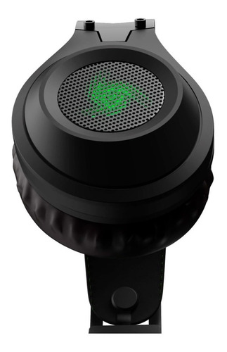 Auriculares gamer VSG Kuiper negro con luz verde LED