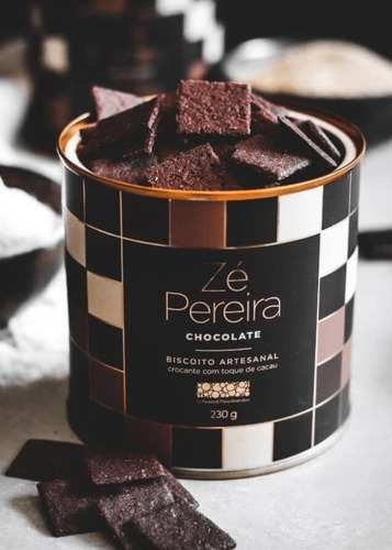 Bolachinha Artesanal Crocante Zé Pereira Chocolate Lata 230g