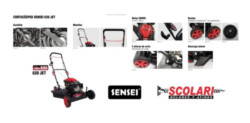 Imagen 3 de 5 de Cortadora Cesped Pasto Sensei 620 Jet 4.3hp Lateral Naftera