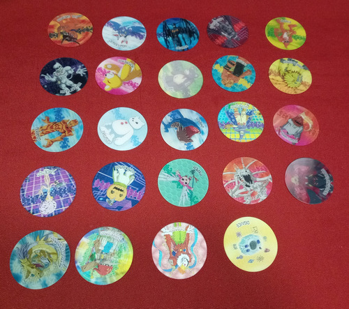 Digimon Tazos 3d Lote 100 Tazos 49 Diferentes Dvk (Usado)