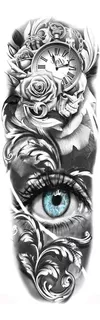 Tatuaje Temporal Brazo Completo Blue Eye # Life In A Tattoo