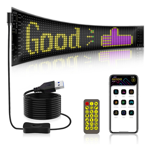 Letrero Led Programable, Panel De Desplazamiento Rgb, Texto