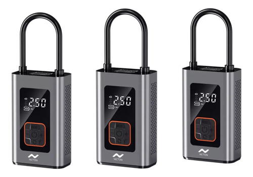 Inflador Compresor De Aire Portatil Bateria Nictom Auto X3un Gris Monofásica
