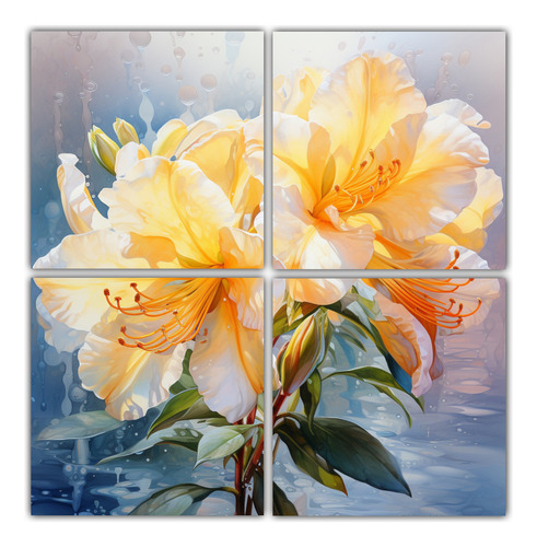 60x60cm Cuadros Decorativos Abstractos De Flores Rododendros
