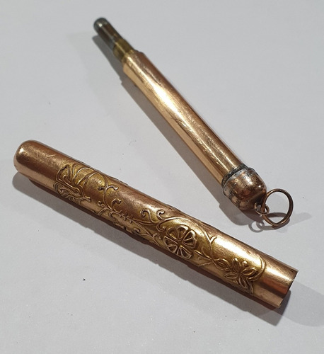 Imagen 6 de 8 de Antiguo Lápiz Retractil Pendant Victoriano Baño Oro 60020