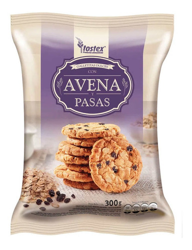 Galletitas Avena Y Pasas Tostex  300gr Caja X 10 Unidades